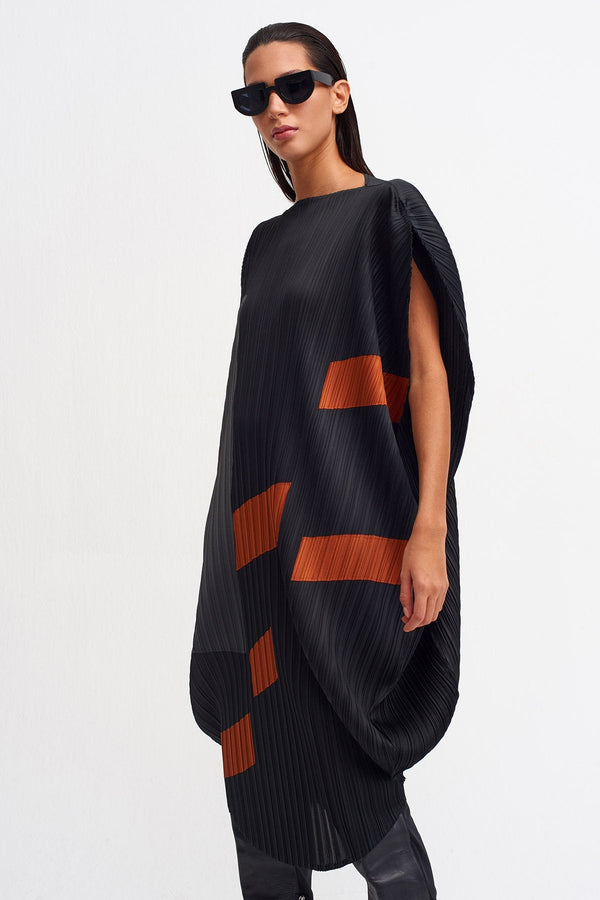 Nu Colorblock Egg Shape Dress Terracotta/Black