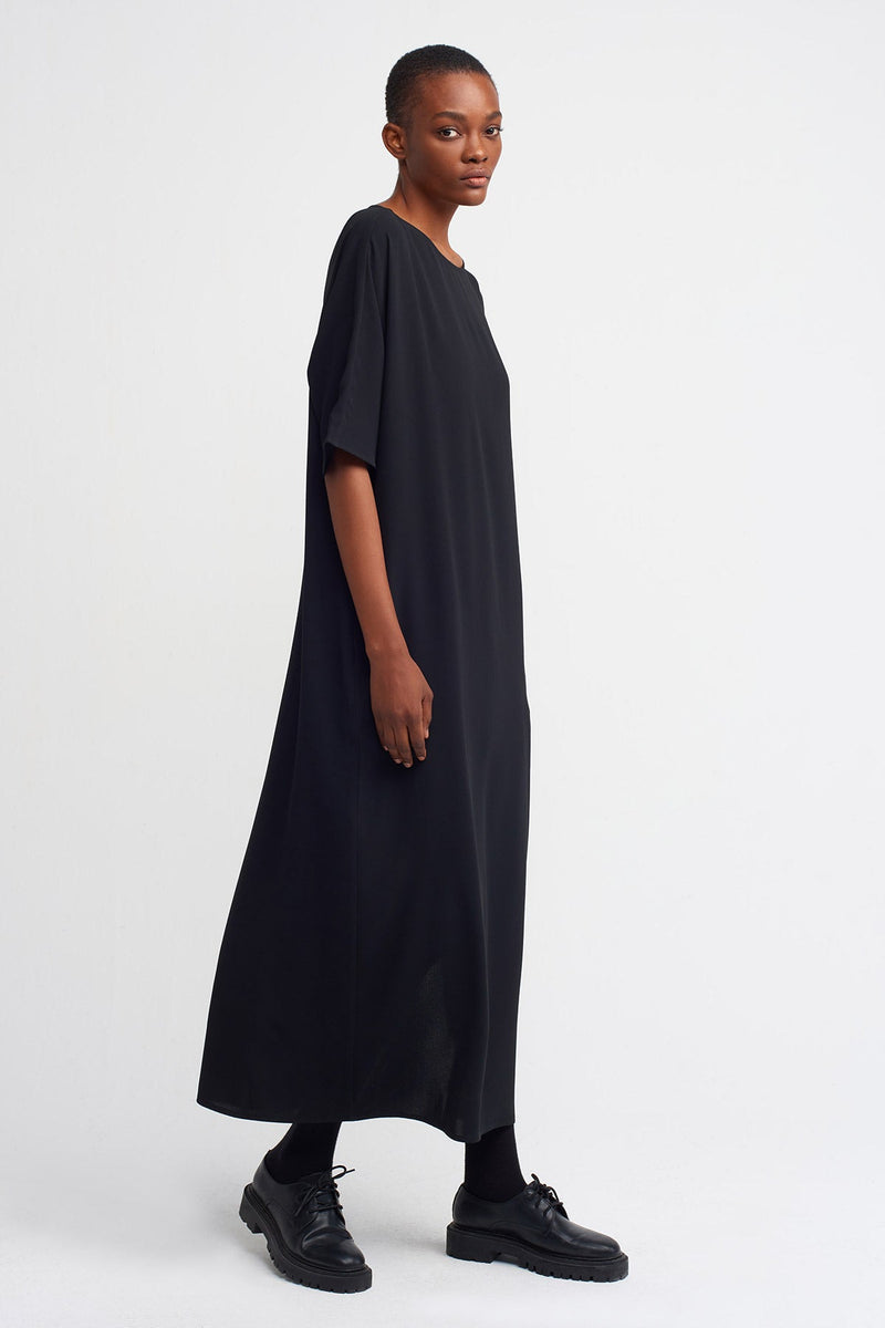 Nu  Side Slit Jersey Dress Black