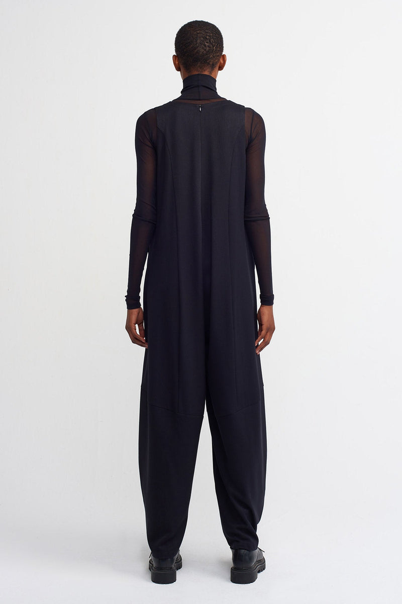 Nu  Flowy V-Neck Jumpsuit Black