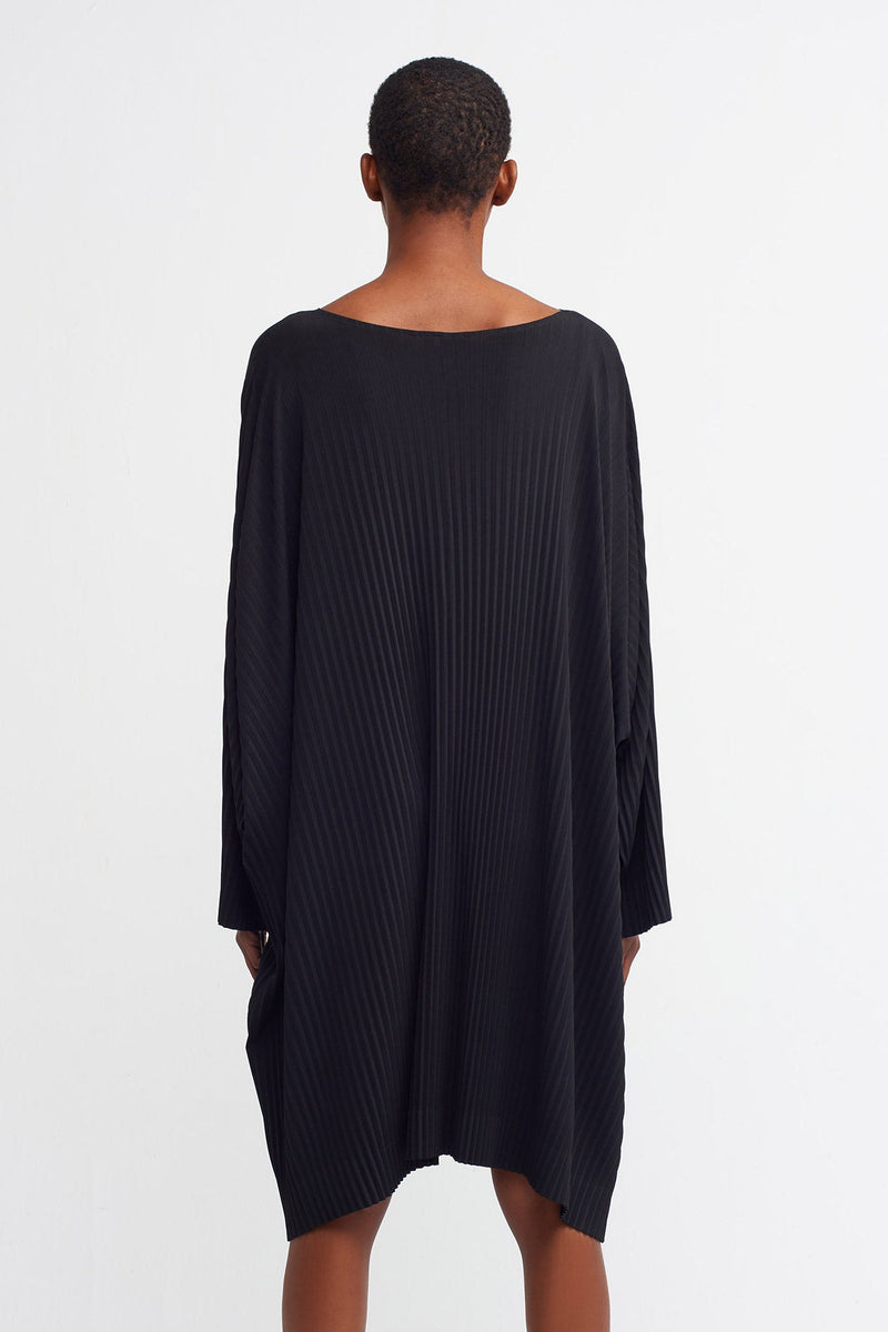 Nu  Basic Oversized Ribbed Dress Black