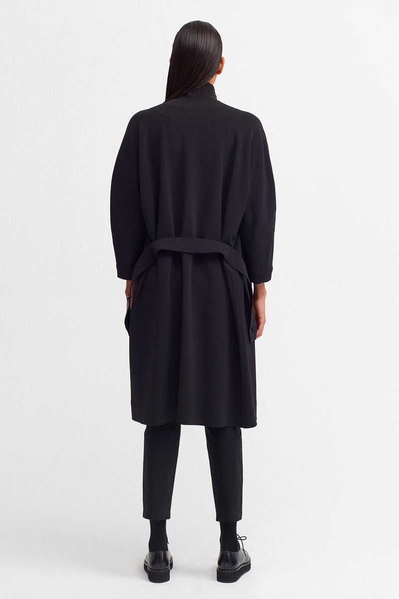 Nu Long Sleeve Belted Coat Black