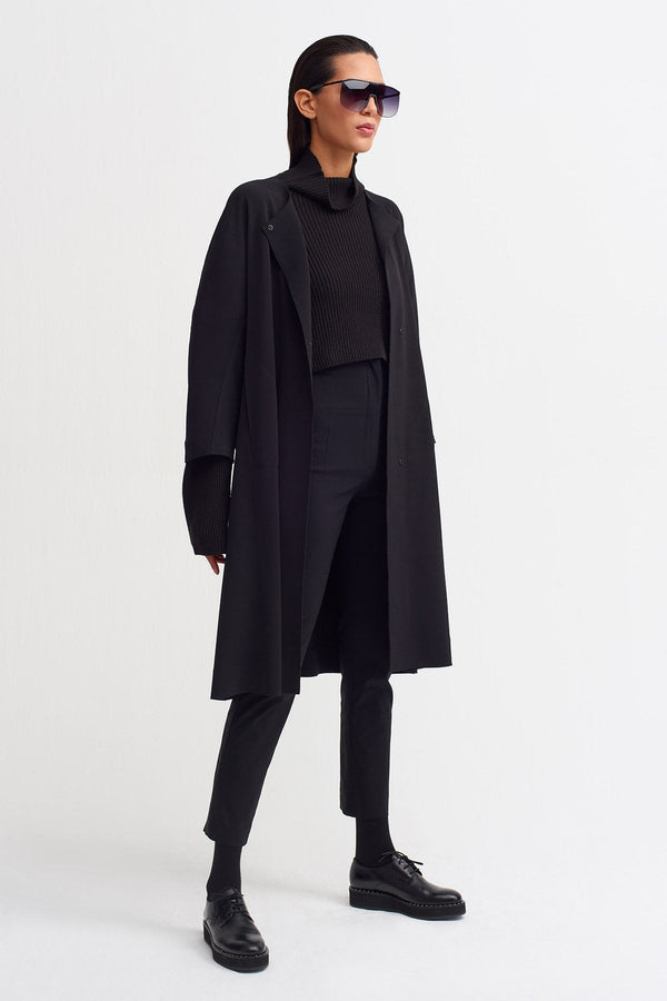 Nu Long Sleeve Belted Coat Black