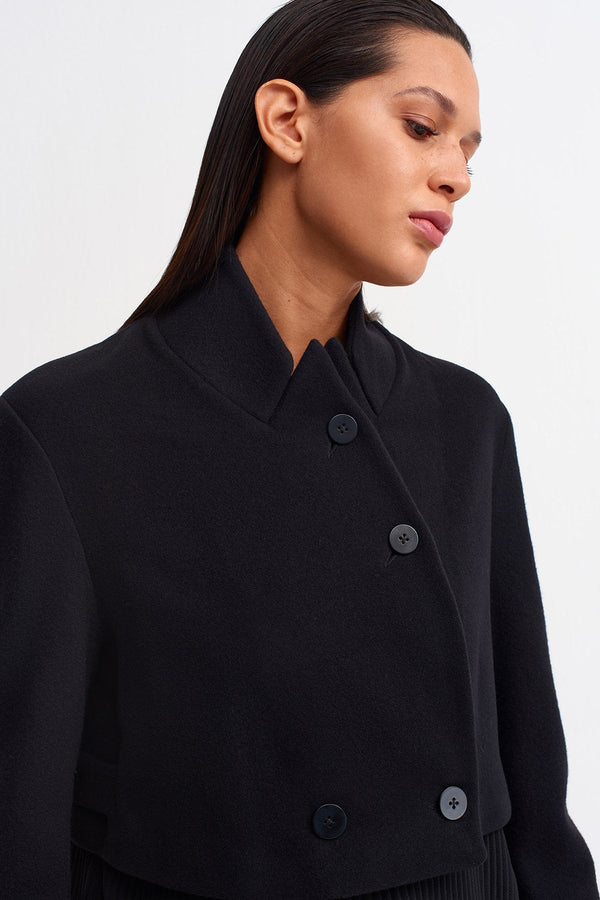 Nu Wool Crop Jacket Black