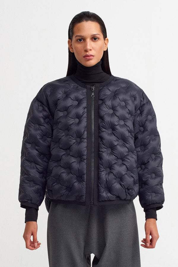 Nu Zip Up Puffer Jacket Black