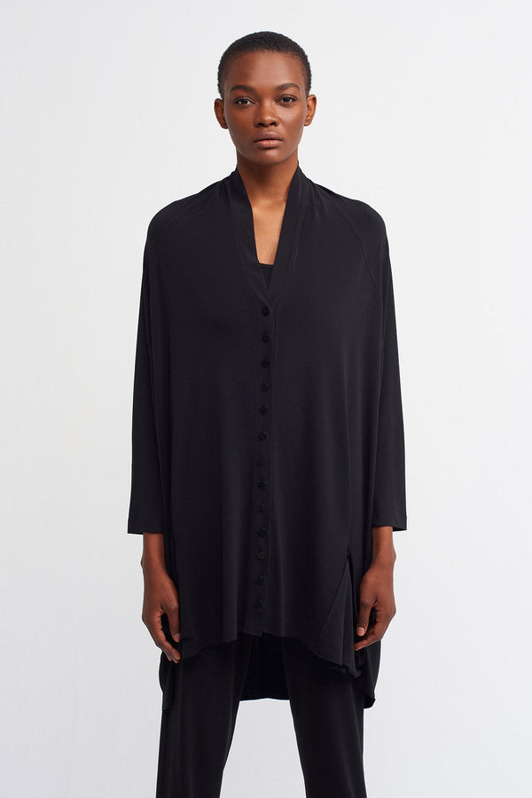 Nu  Long Sleeve Wide Shirt Black