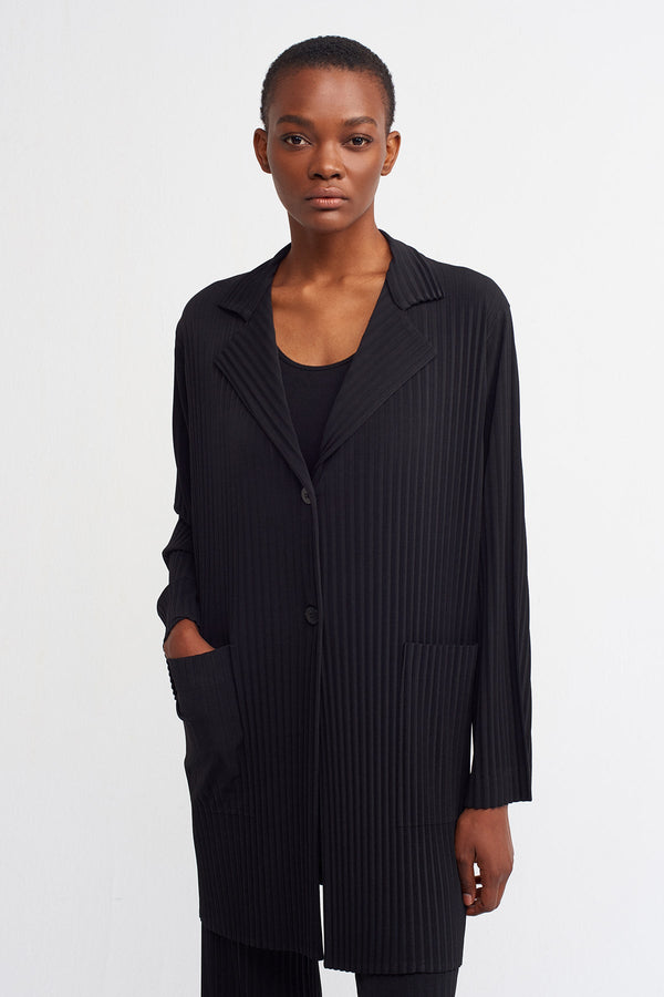 Nu  Basic Ribbed Jacket Black