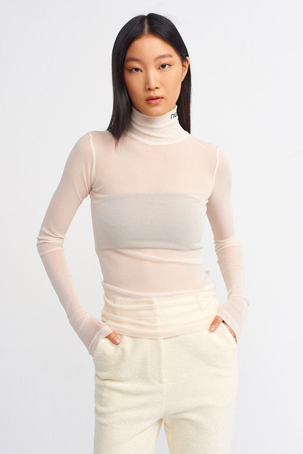 Nu High Neck Sheer Solid Top Natural