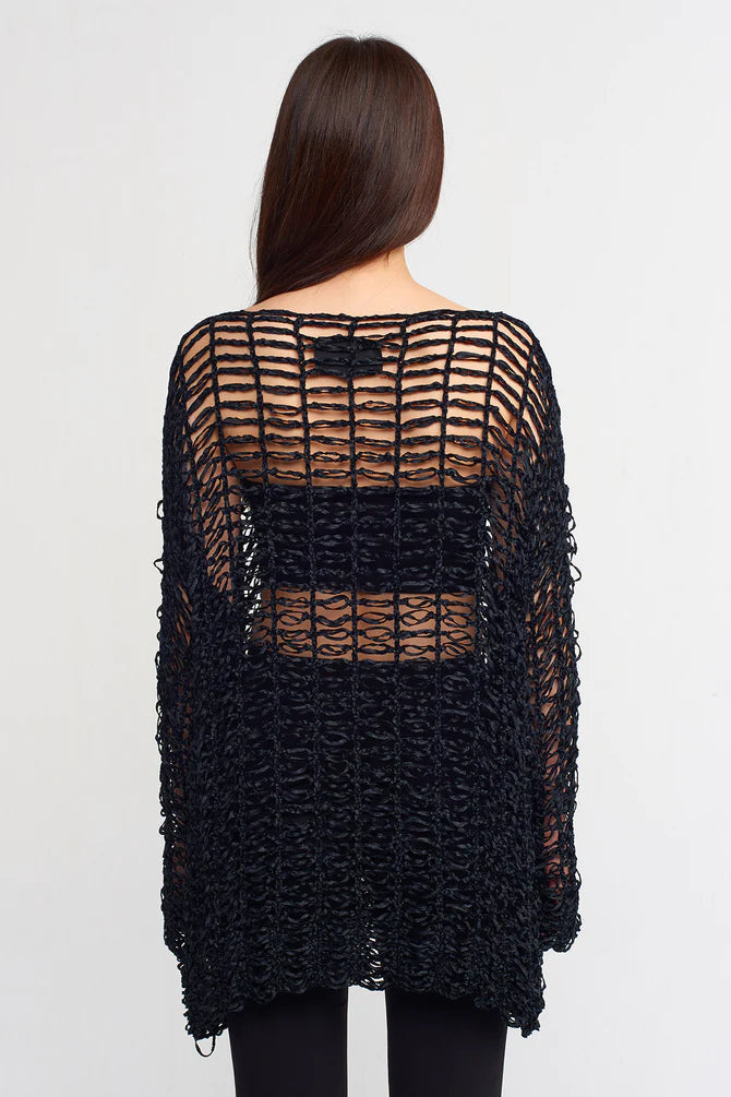 Nu Allover Braided Rope Sweater Black