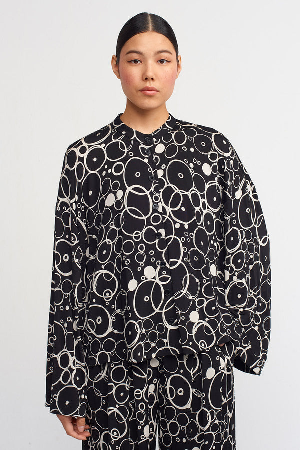 Nu Patterned Long Sleeve Shirt Black