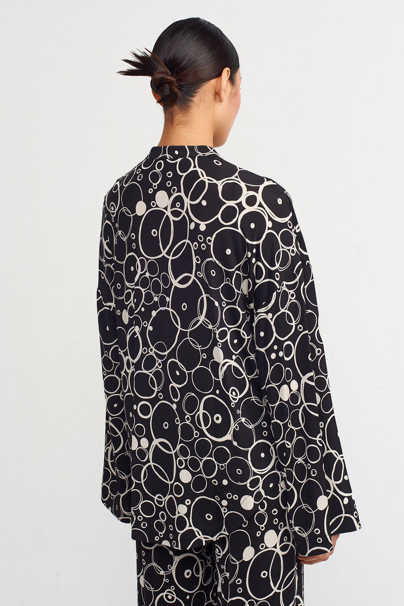 Nu Patterned Long Sleeve Shirt Black