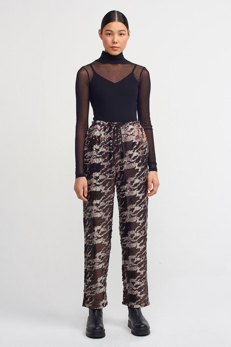 Nu Allover Sequins Trousers Brown