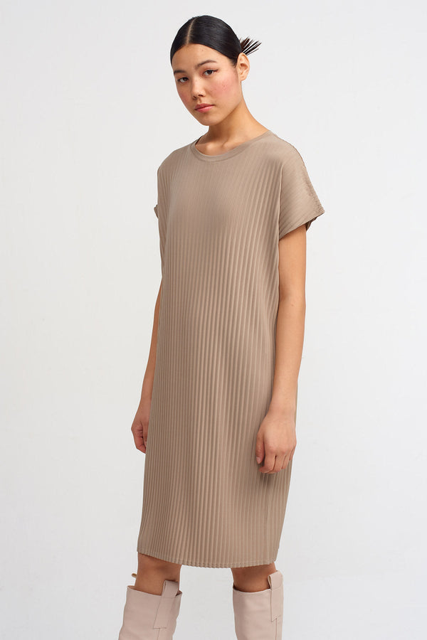 Nu Sleeveless Pleated Dress Bronze