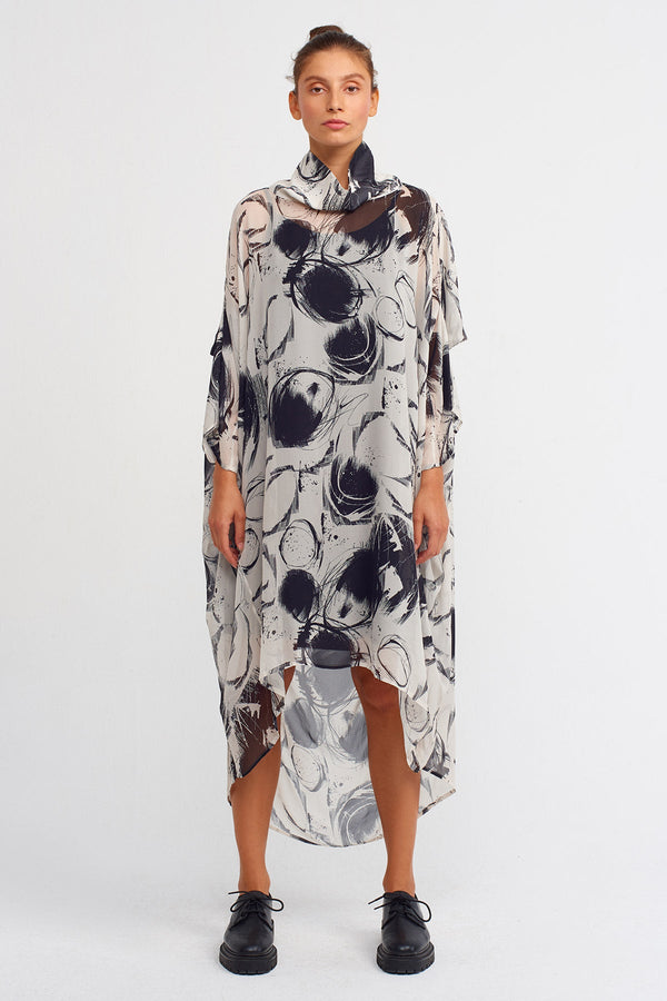 Nu Printed Asymmetrical Dress Black