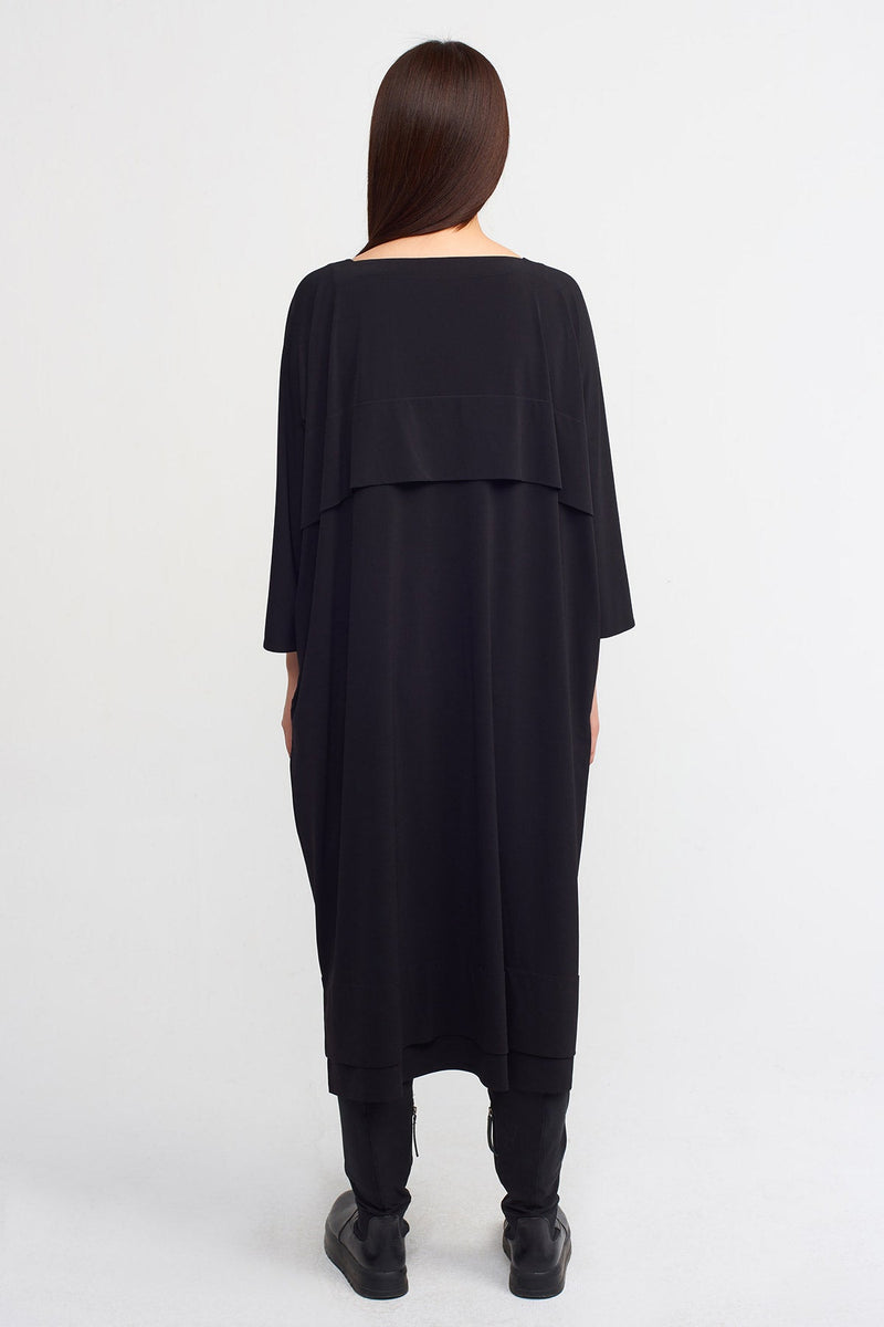 Nu Square Neck Midi Dress Black