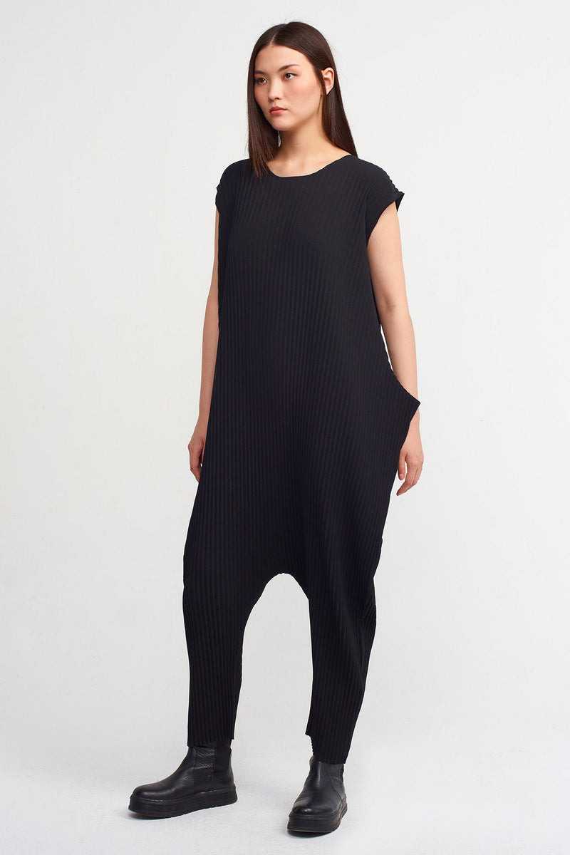 Nu Sleeveless Pleated Jumpsuit Black