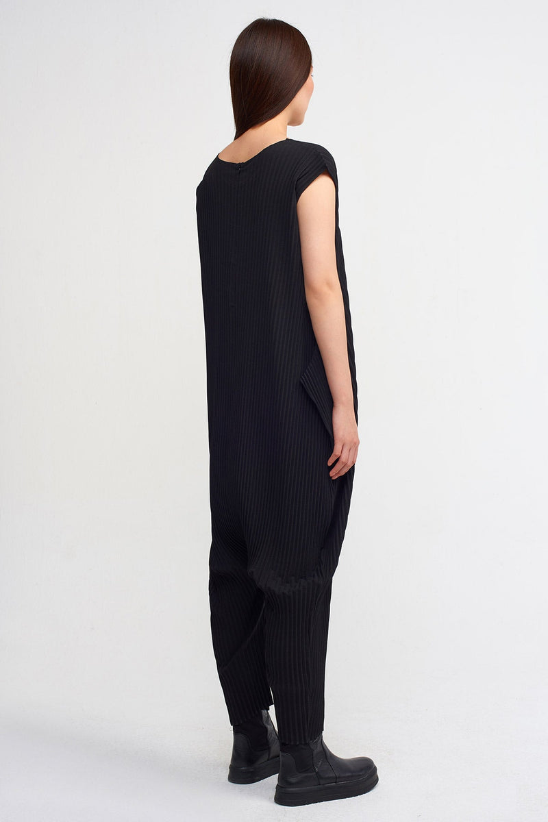 Nu Sleeveless Pleated Jumpsuit Black