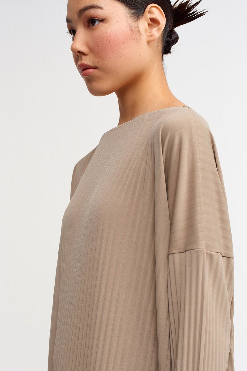 Nu Single-Toned Pleated Dress Bronze