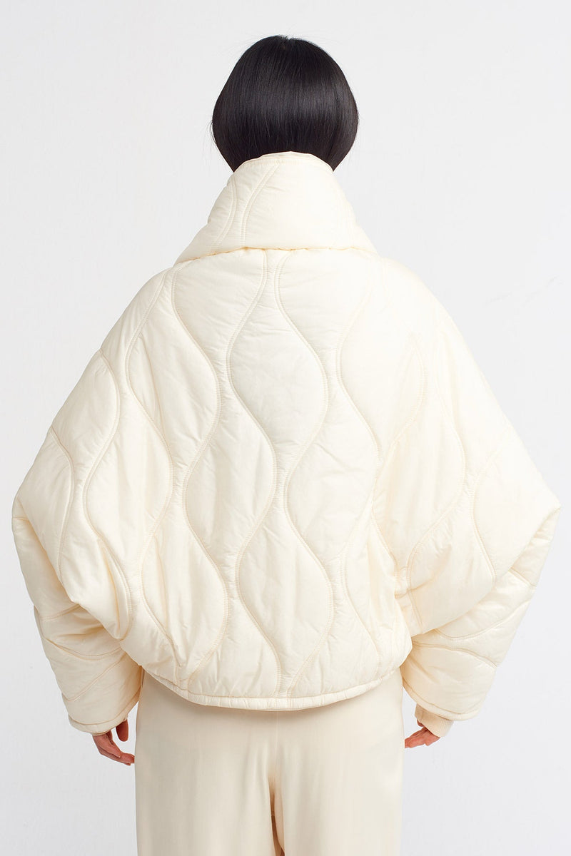 Nu Short Quilted Puffer Jacket Natural