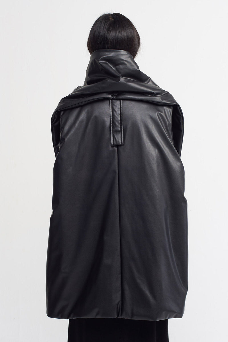 Nu Sleeveless Jacket With Detachable Back Panel Black