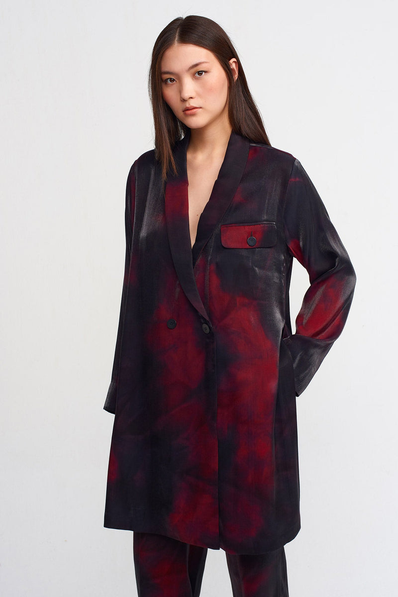 Nu Printed Oversize Jacket Red