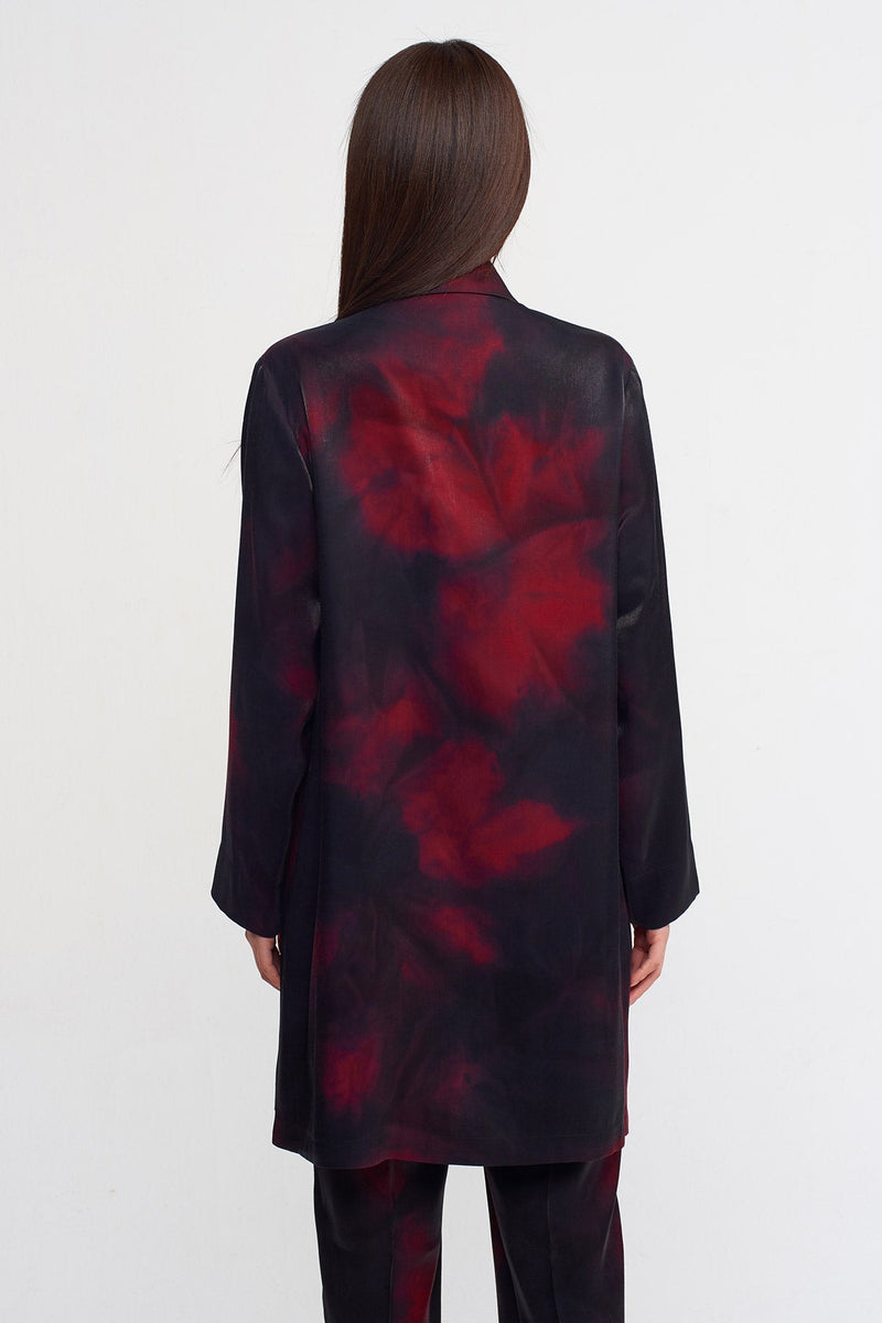 Nu Printed Oversize Jacket Red