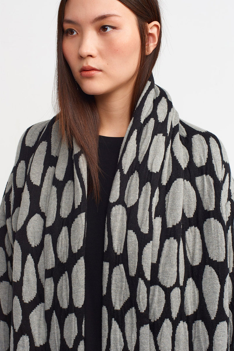 Nu Printed Heavy Coat White & Black