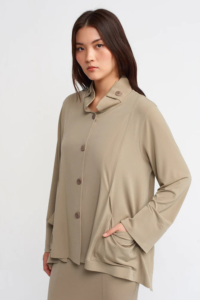 Nu Outerwear With Collar Buttons Bronze