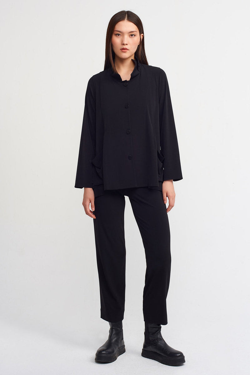 NU Outerwear With Collar Buttons Black