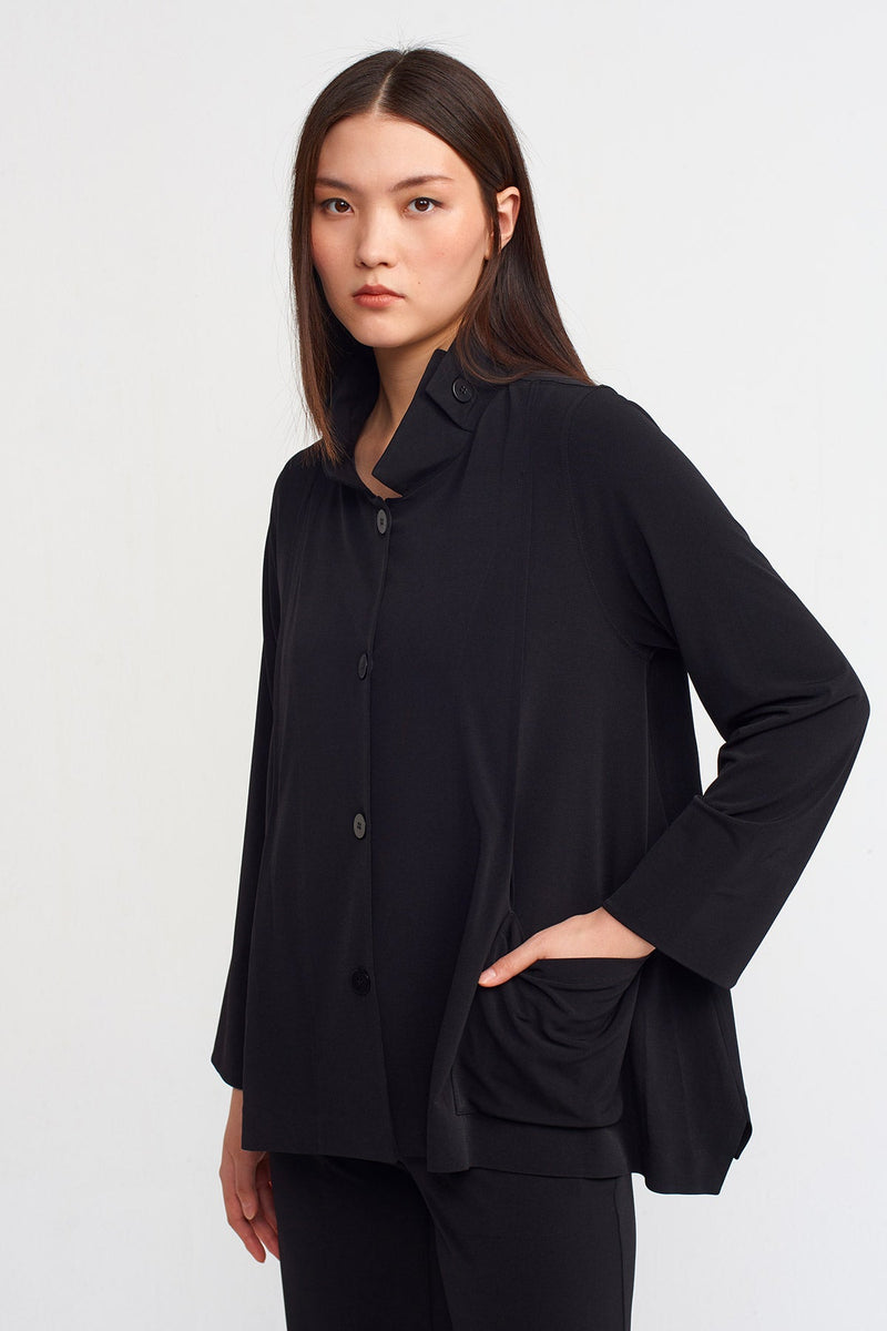 NU Outerwear With Collar Buttons Black
