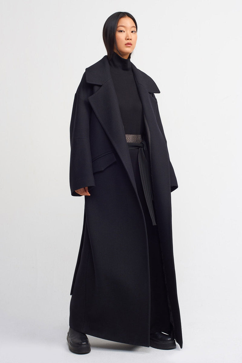 Nu Twill Trench Coat With Belt Black