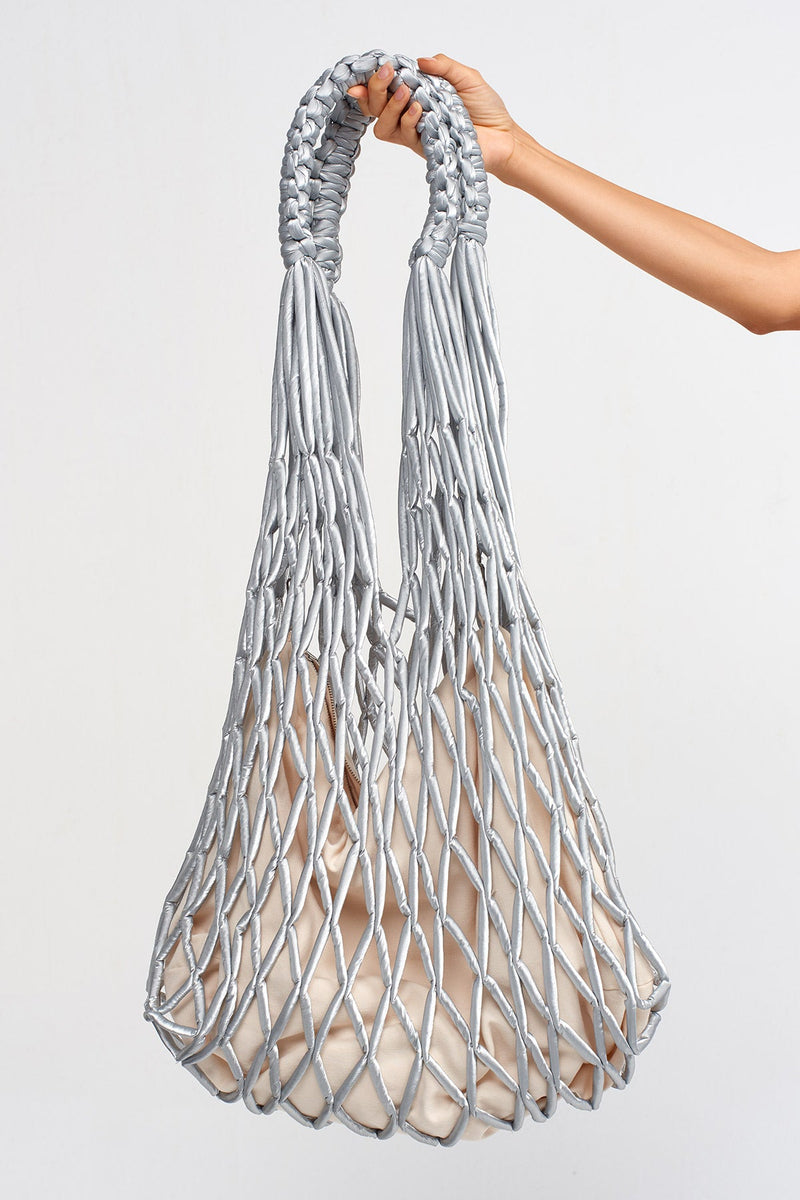 Nu Allover Rope Braided Bags Silver