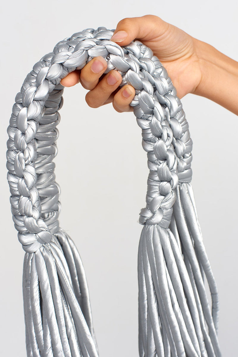 Nu Allover Rope Braided Bags Silver