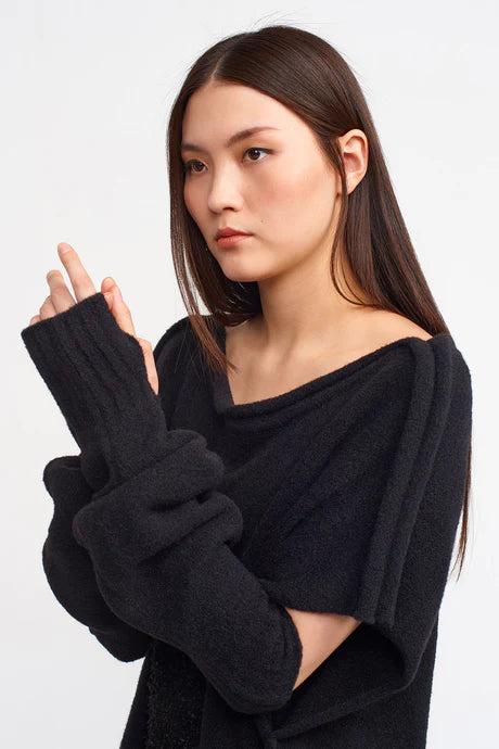 Nu Arm Warmer With Thumb Holes Black