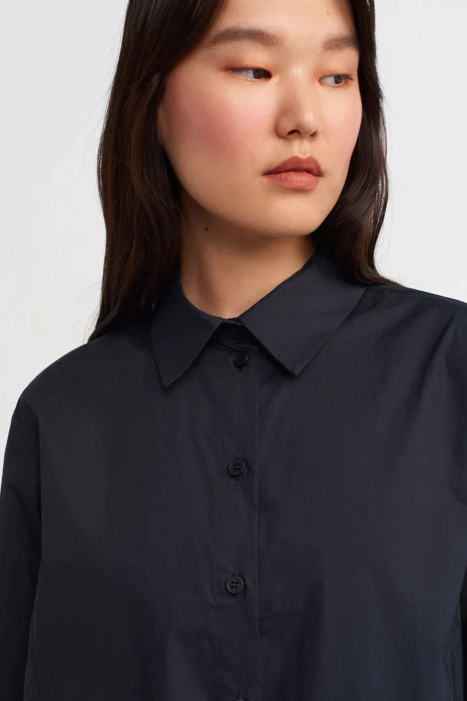 Nu Double Pocket Solid Shirt Black