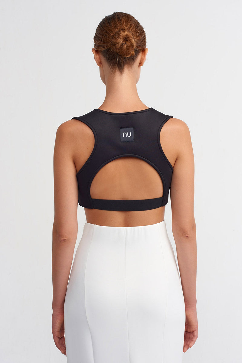 Nu Sleeveless Crop Top Black