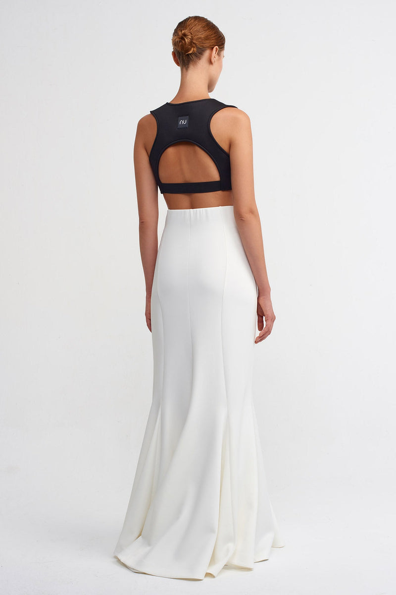 Nu Solid Maxi Mermaid Skirt Off White