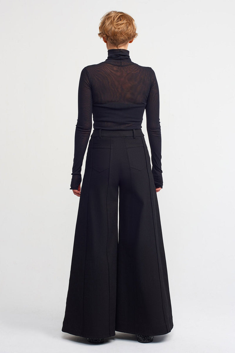 Nu Solid Wide Leg Trousers Black