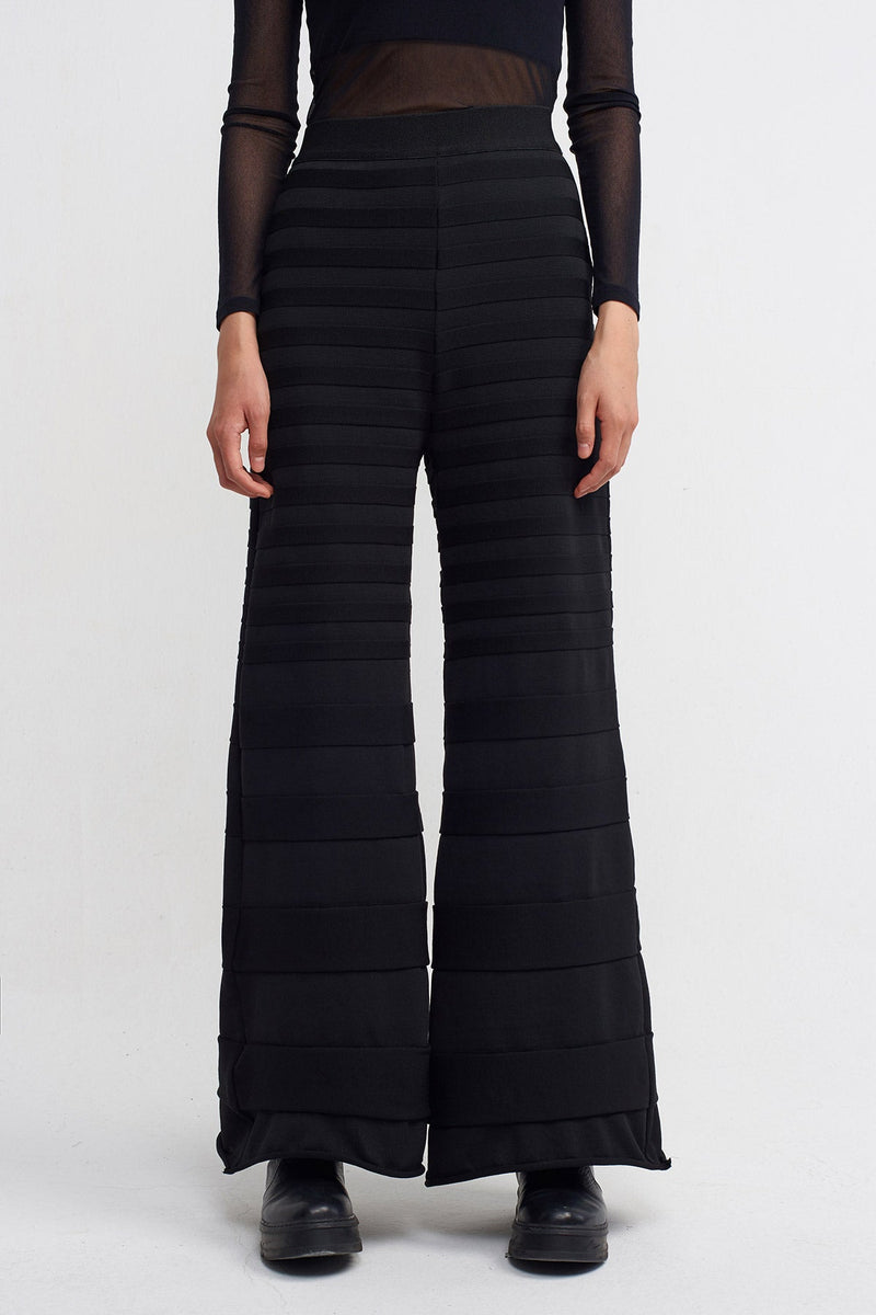 Nu Stripe Detailed Knit Trousers Black