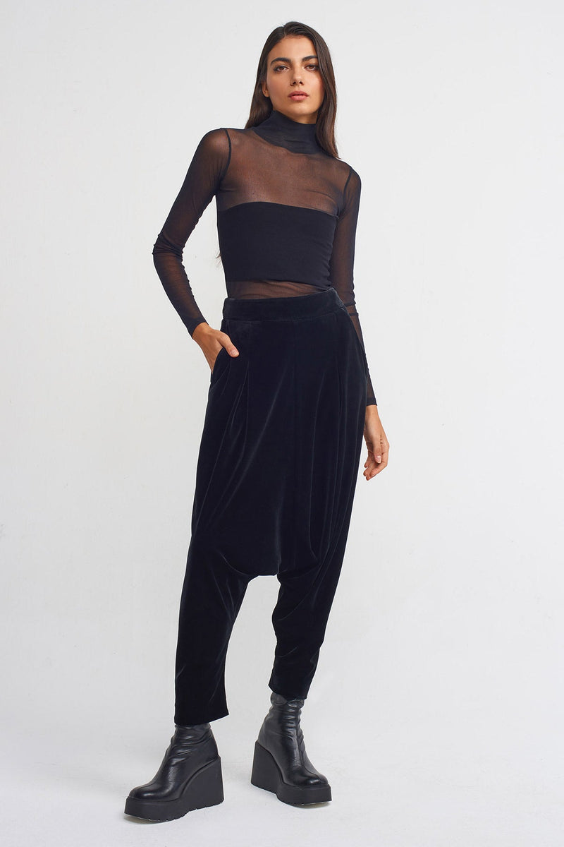 NU Velvet Stylish Harem Pants Black