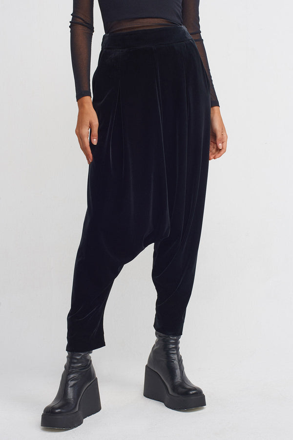 Nu Velvet Stylish Harem Pants Black