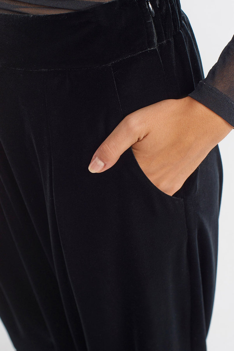 NU Velvet Stylish Harem Pants Black