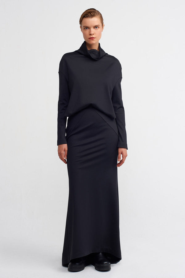 Nu Two-Piece Look Long Dress Black