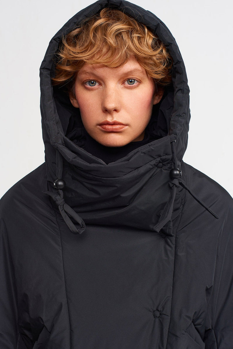 Nu Hooded Padded Short Jacket Black