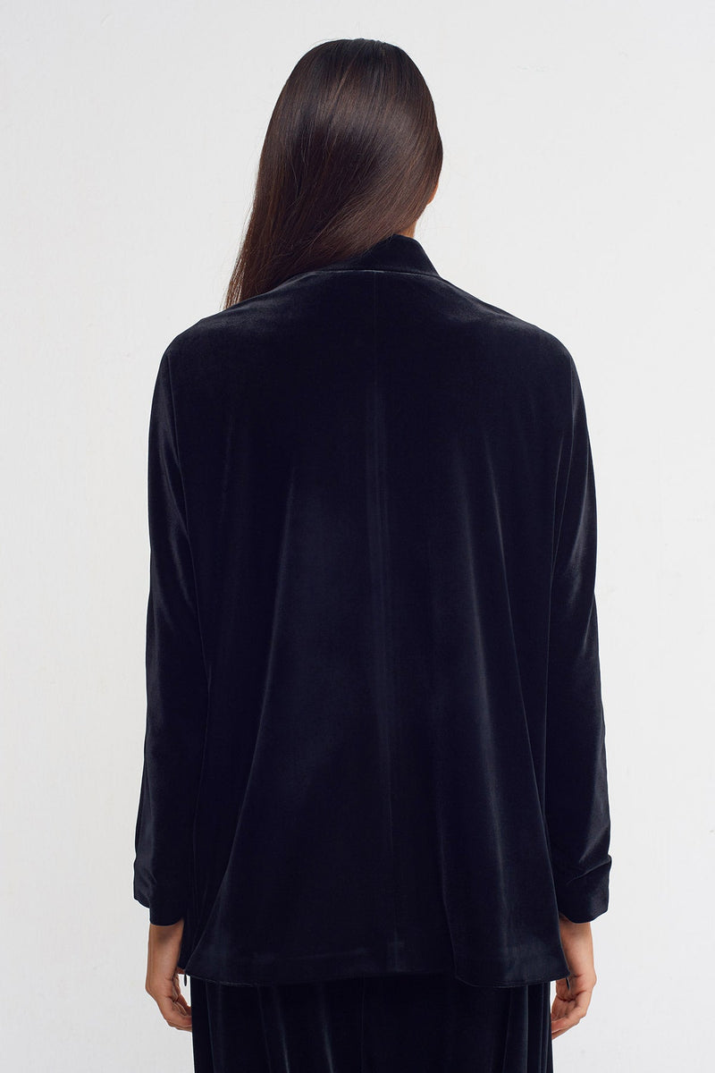 Nu Velvet Blazer Jacket Black