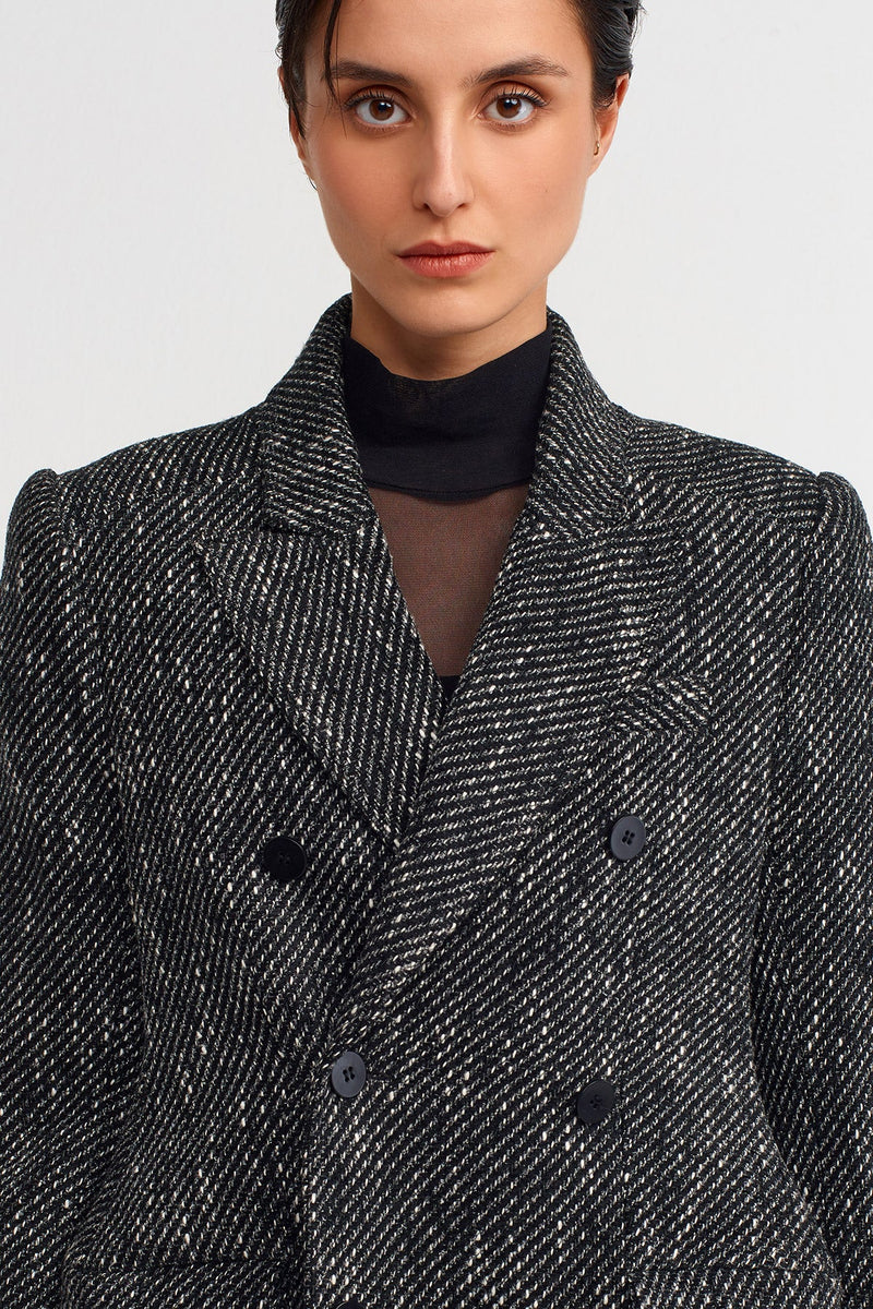 Nu Textured Chic Coat Anthracite