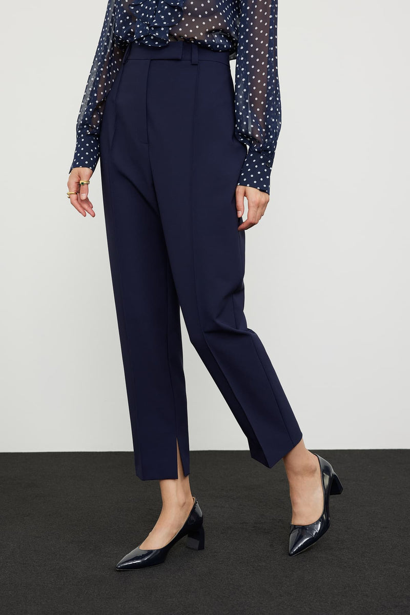 Roman Skinny Fit High Waist Trousers Navy