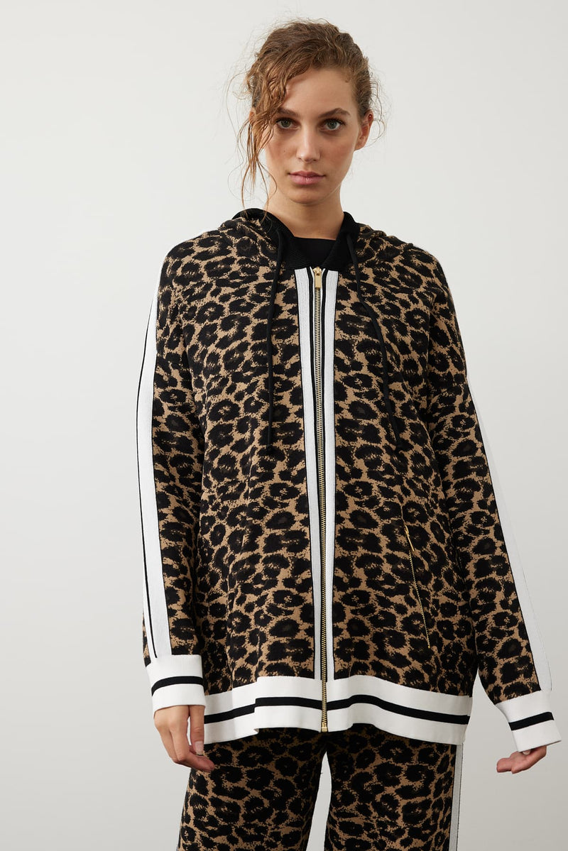 Roman Leopard Print Hoodie Knitwear Leopard