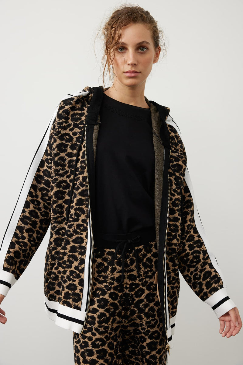 Roman Leopard Print Hoodie Knitwear Leopard