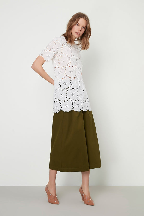 Machka Short Sleeve Full Lace Blouse White