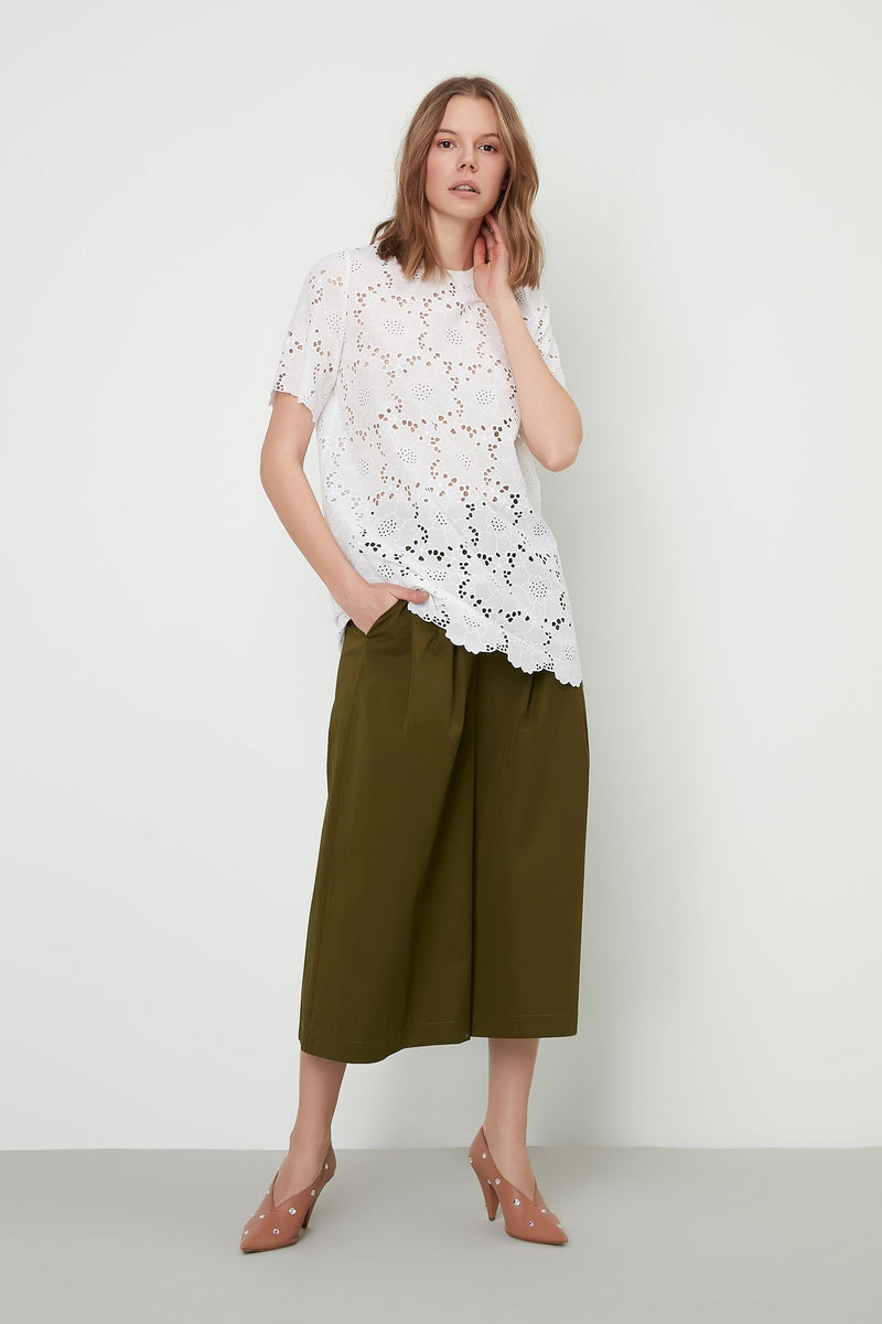 Machka Short Sleeve Full Lace Blouse White